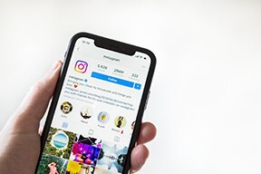 Picture of phone with social app loaded
